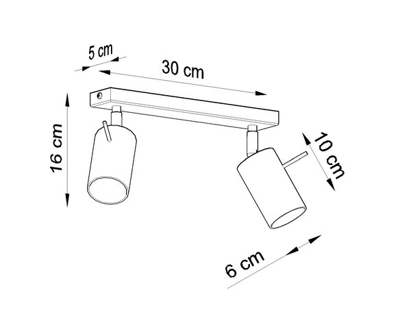 Sollux Lighting LED Deckenspot Grau RING - 2 x GU10 Fassung - exkl. LED's Sollux Lighting LED Deckenspot Grau RING - 2 x GU10 Fassung - exkl. LED's
