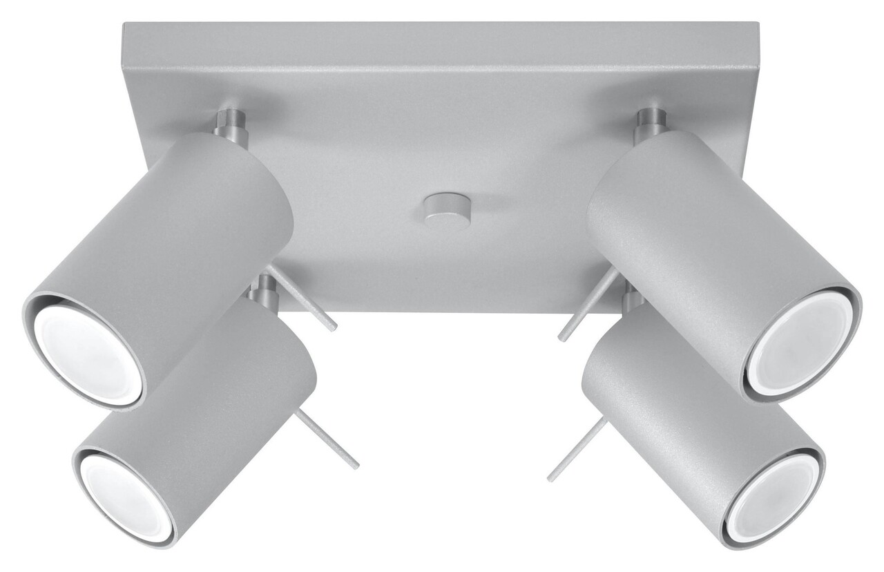 Sollux Lighting LED Deckenspot Grau RING - 4 x GU10 Fassung - exkl. LED's