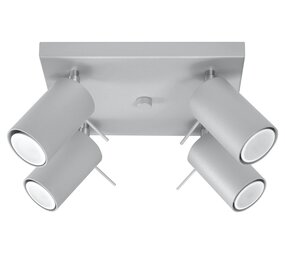 Sollux Lighting LED Deckenspot Grau RING - 4 x GU10 Fassung - exkl. LED's