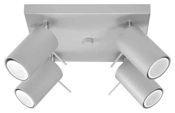 Sollux Lighting LED Deckenspot Grau RING - 4 x GU10 Fassung - exkl. LED's