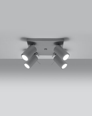 Sollux Lighting LED Deckenspot Grau RING - 4 x GU10 Fassung - exkl. LED's