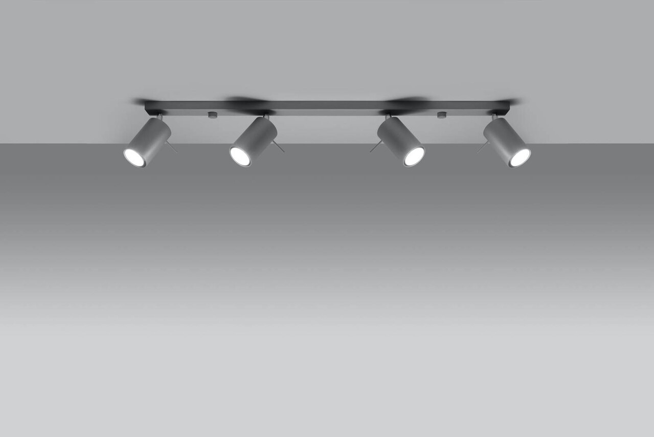 Sollux Lighting LED Deckenspot Grau RING - 4 x GU10 Fassung - exkl. LED's