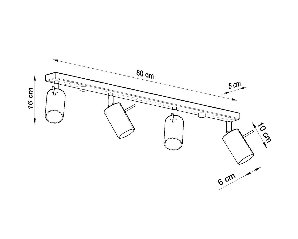 Sollux Lighting LED Deckenspot Grau RING - 4 x GU10 Fassung - exkl. LED's