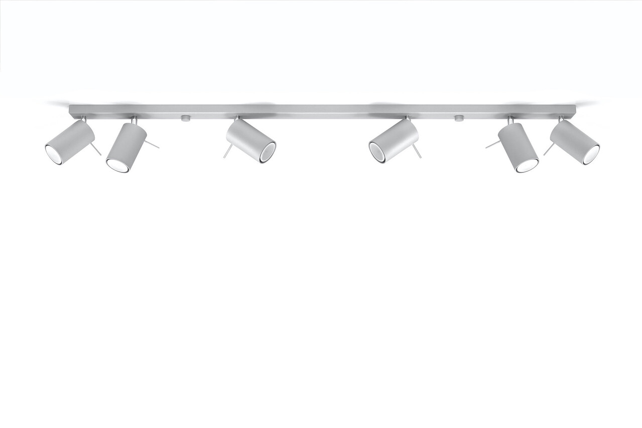 Sollux Lighting LED Deckenspot Grau RING - 6 x GU10 Fassung - exkl. LED's