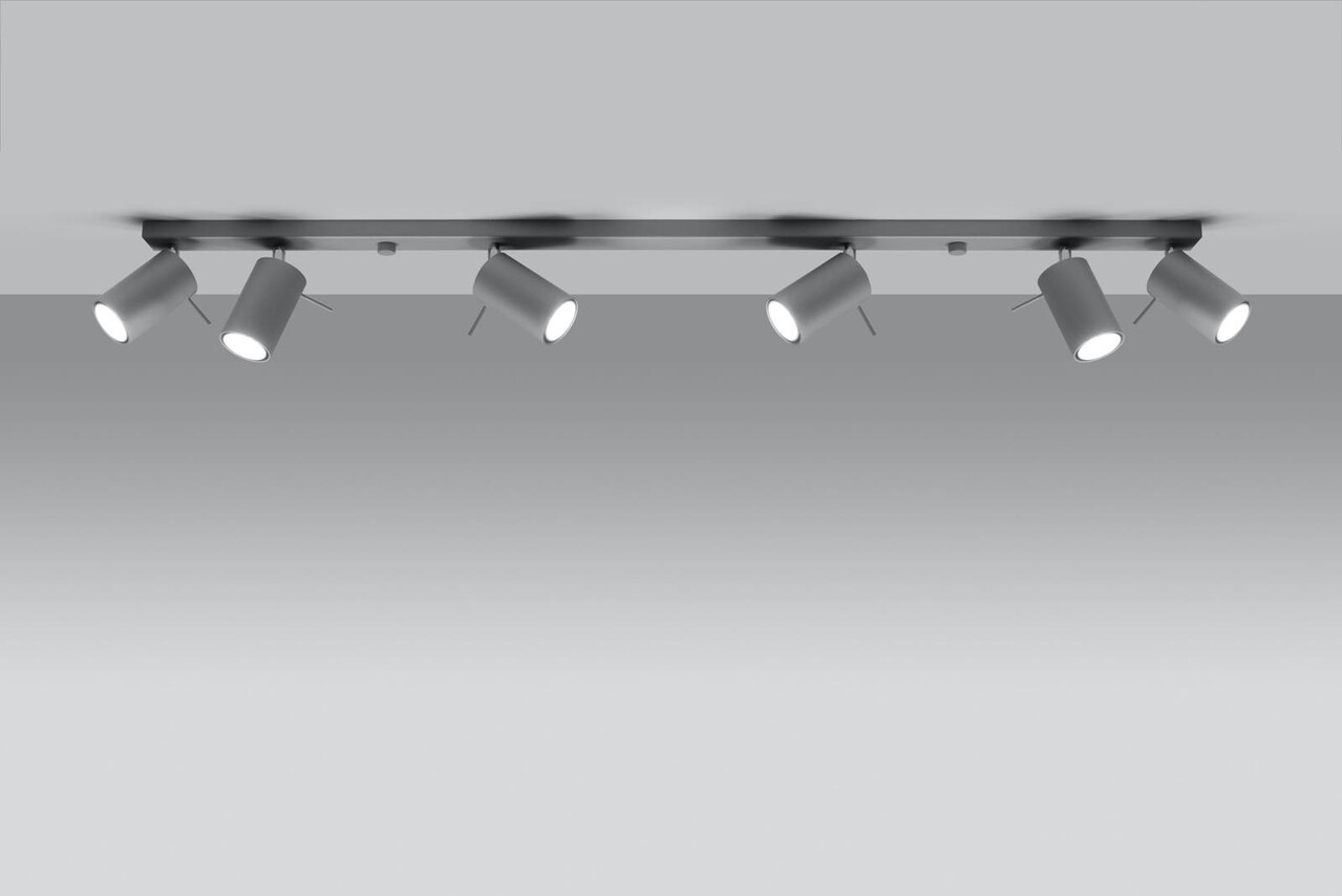 Sollux Lighting LED Deckenspot Grau RING - 6 x GU10 Fassung - exkl. LED's