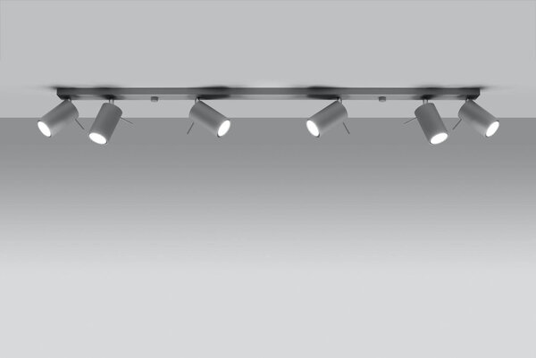 Sollux Lighting LED Deckenspot Grau RING - 6 x GU10 Fassung - exkl. LED's