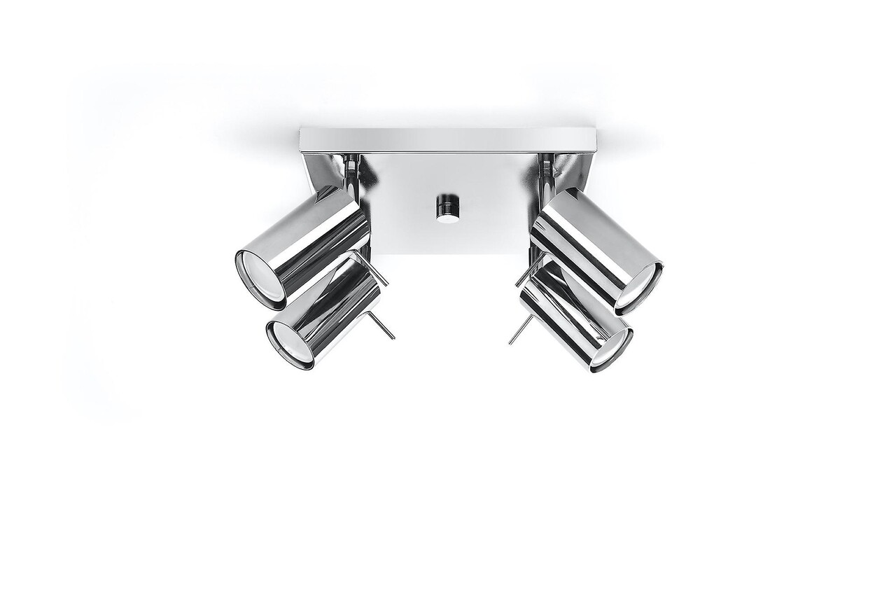 Sollux Lighting LED Deckenspot Chrom RING - 4 x GU10 Fassung - exkl. LED's