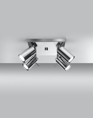 Sollux Lighting LED Deckenspot Chrom RING - 4 x GU10 Fassung - exkl. LED's
