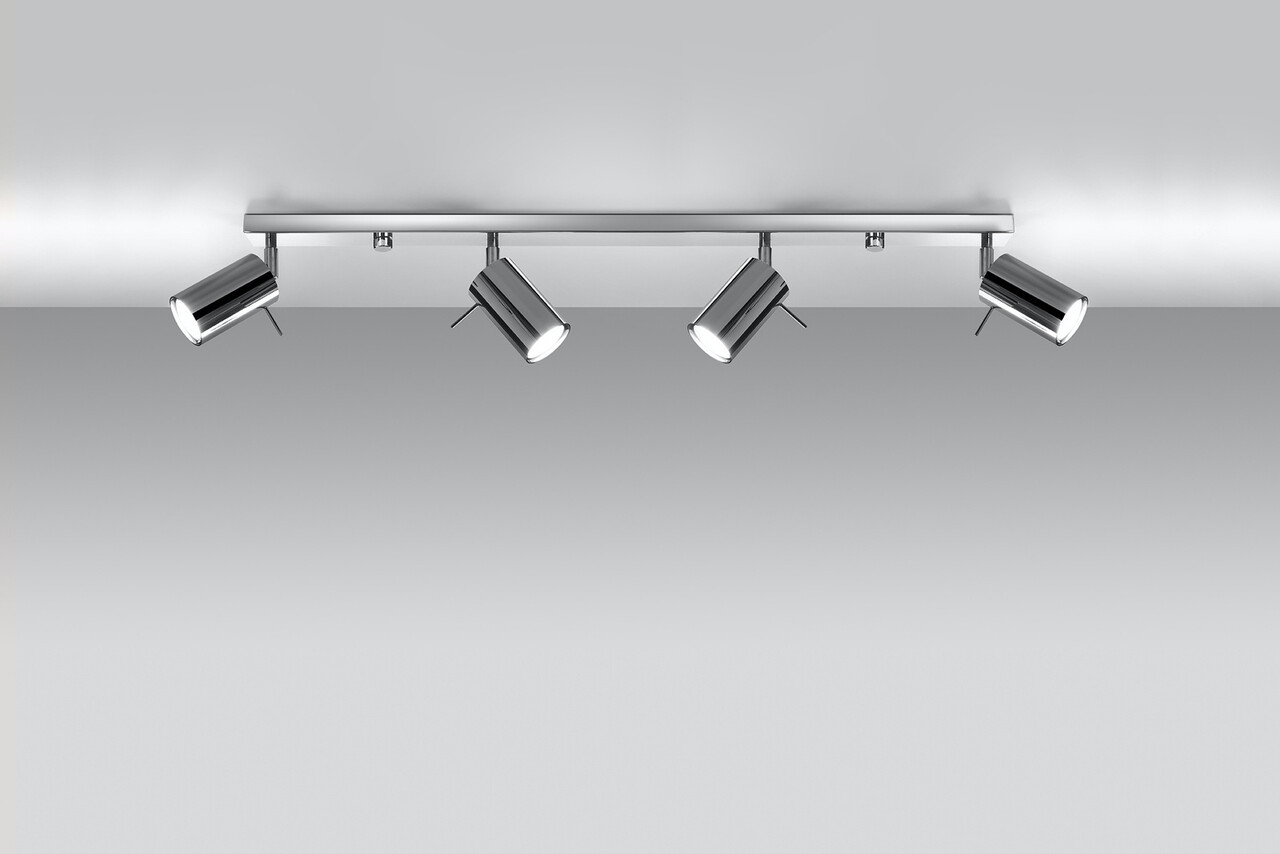 SOLLUX Lighting Group LED Deckenspot Chrom RING - 4 x GU10 Fassung - exkl. LED's