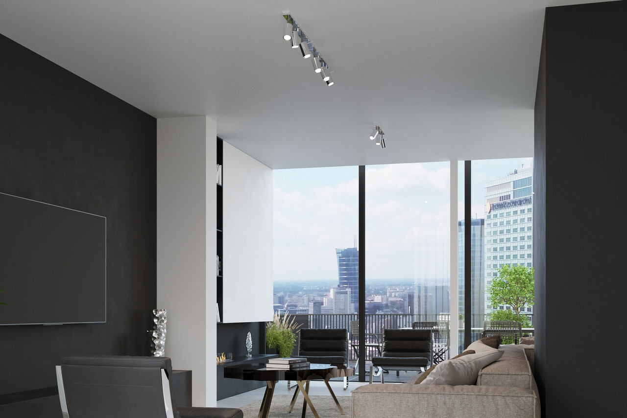 SOLLUX Lighting Group LED Deckenspot Chrom RING - 4 x GU10 Fassung - exkl. LED's