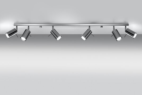 LED Deckenspot Chrom RING - 6 x GU10 Fassung - exkl. LED's