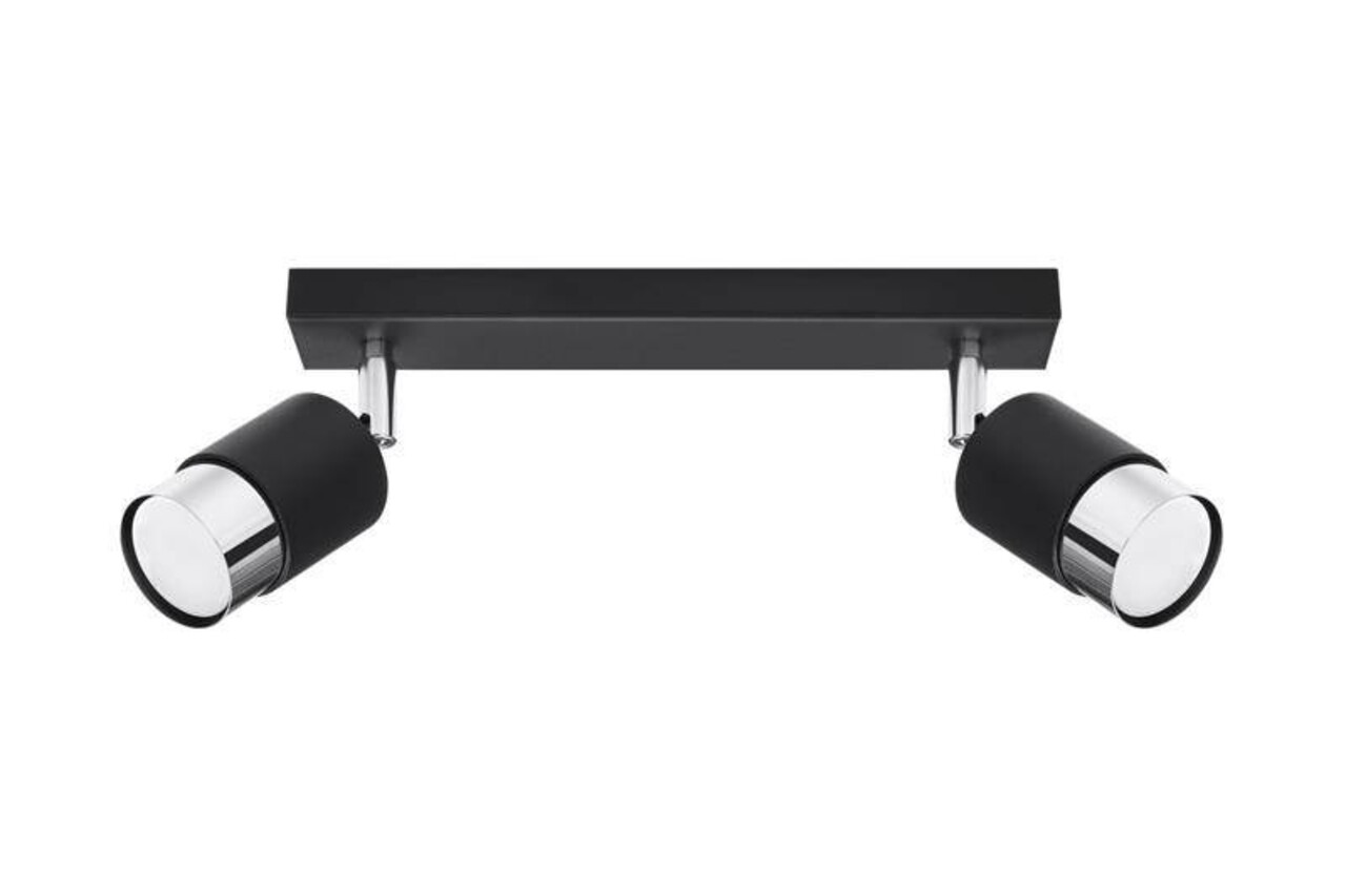 Sollux Lighting LED Deckenspot Schwarz Chrom NERO - 2 x GU10 Fassung - exkl. LED's