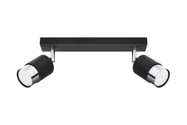 Sollux Lighting LED Deckenspot Schwarz Chrom NERO - 2 x GU10 Fassung - exkl. LED's