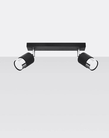 Sollux Lighting LED Deckenspot Schwarz Chrom NERO - 2 x GU10 Fassung - exkl. LED's