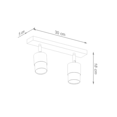 Sollux Lighting LED Deckenspot Schwarz Chrom NERO - 2 x GU10 Fassung - exkl. LED's