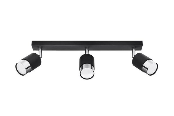 Sollux Lighting LED Deckenspot Schwarz Chrom NERO - 3 x GU10 Fassung - exkl. LED's