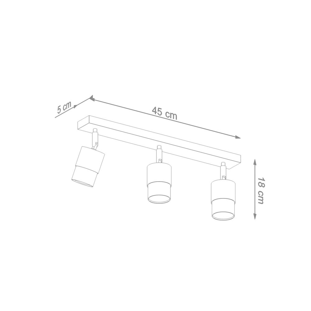 Sollux Lighting LED Deckenspot Schwarz Chrom NERO - 3 x GU10 Fassung - exkl. LED's