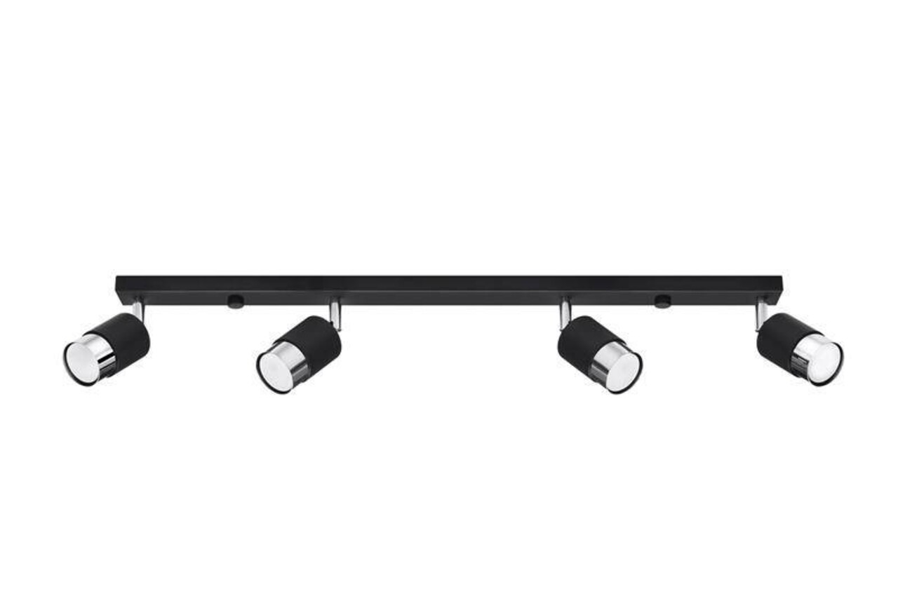 Sollux Lighting LED Deckenspot Schwarz Chrom NERO - 4 x GU10 Fassung - exkl. LED's Sollux Lighting LED Deckenspot Schwarz Chrom NERO - 4 x GU10 Fassung - exkl. LED's