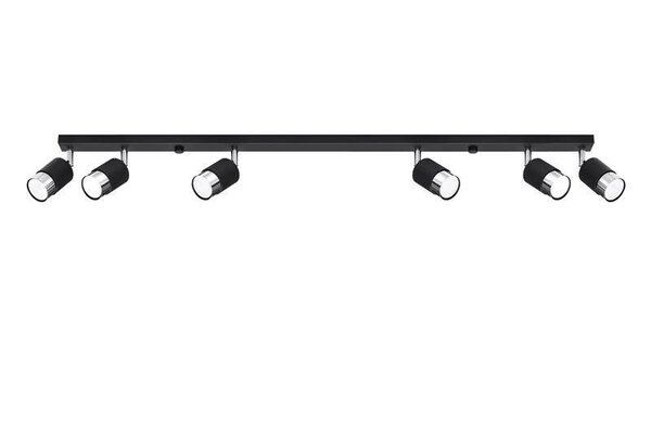SOLLUX Lighting Group LED Deckenspot Schwarz Chrom NERO - 6 x GU10 Fassung - exkl. LED's SOLLUX Lighting Group LED Deckenspot Schwarz Chrom NERO - 6 x GU10 Fassung - exkl. LED's