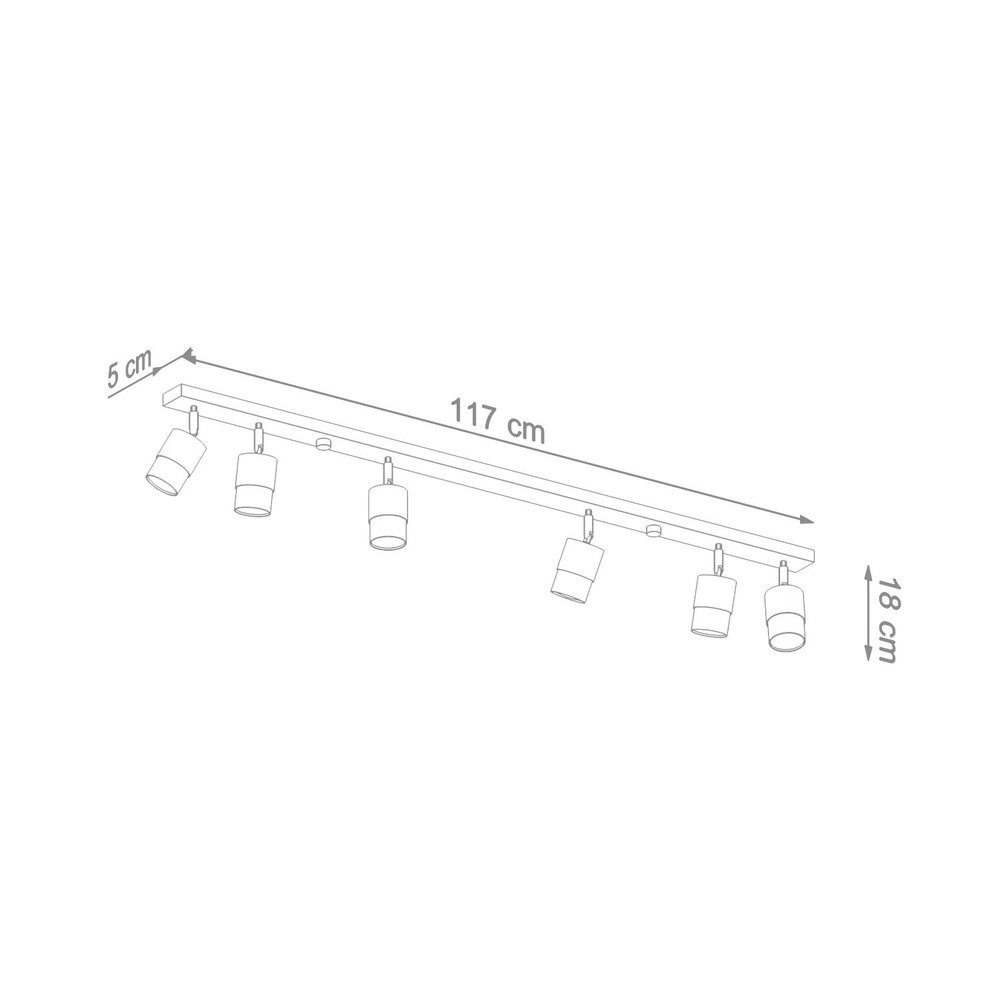 Sollux Lighting LED Deckenspot Schwarz Chrom NERO - 6 x GU10 Fassung - exkl. LED's