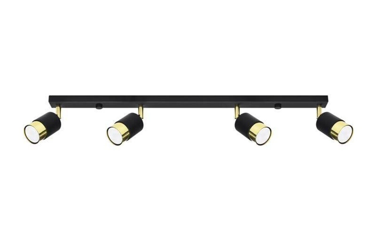 Sollux Lighting LED Deckenspot Schwarz Gold NERO - 4 x GU10 Fassung - exkl. LED's