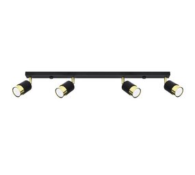 SOLLUX Lighting Group LED Deckenspot Schwarz Gold NERO - 4 x GU10 Fassung - exkl. LED's SOLLUX Lighting Group LED Deckenspot Schwarz Gold NERO - 4 x GU10 Fassung - exkl. LED's