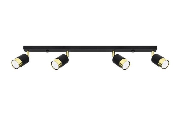 Sollux Lighting LED Deckenspot Schwarz Gold NERO - 4 x GU10 Fassung - exkl. LED's
