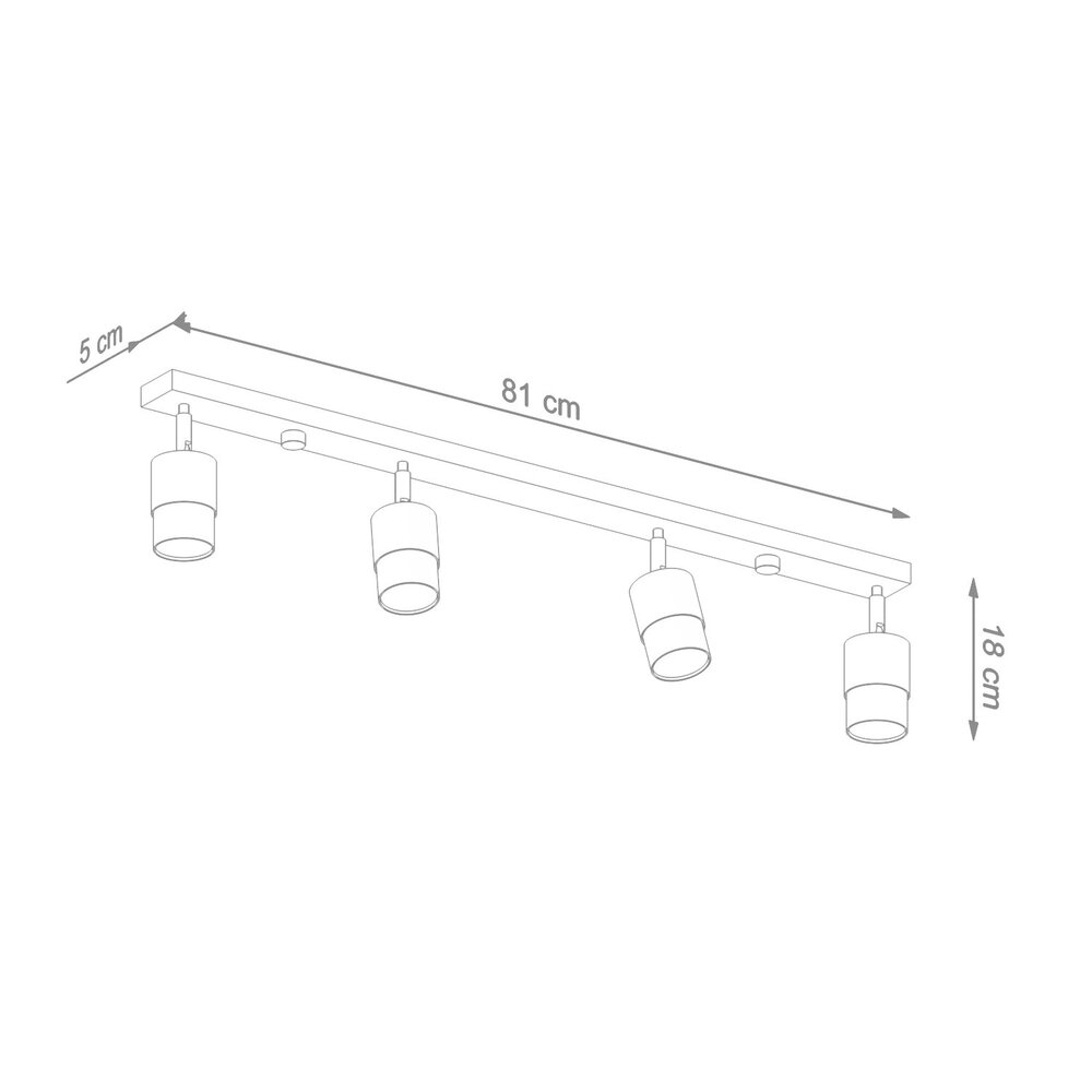 Sollux Lighting LED Deckenspot Schwarz Gold NERO - 4 x GU10 Fassung - exkl. LED's