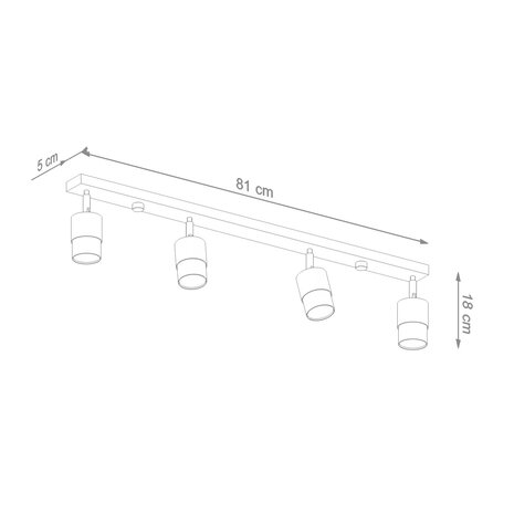 Sollux Lighting LED Deckenspot Schwarz Gold NERO - 4 x GU10 Fassung - exkl. LED's