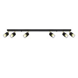 Sollux Lighting LED Deckenspot Schwarz Gold NERO - 6 x GU10 Fassung - exkl. LED's