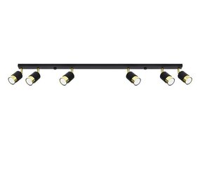 Sollux Lighting LED Deckenspot Schwarz Gold NERO - 6 x GU10 Fassung - exkl. LED's