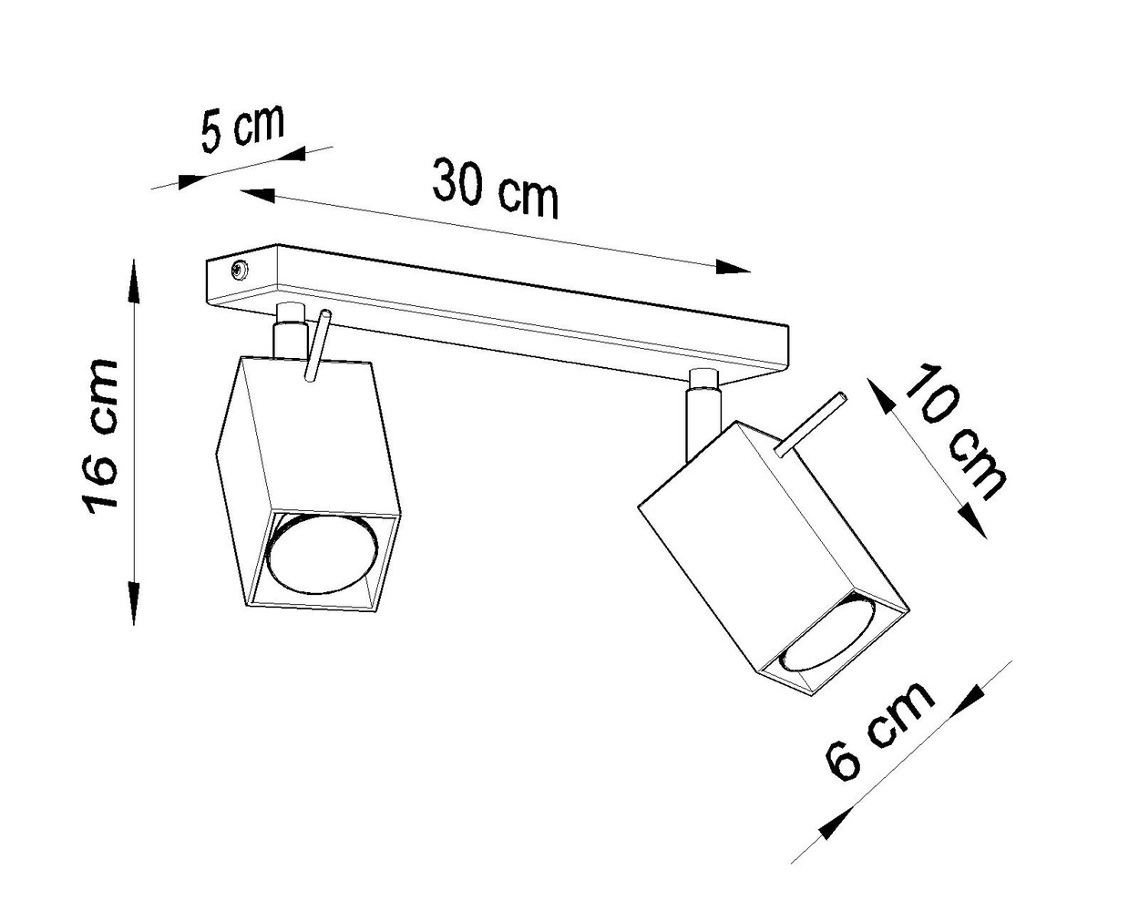 Sollux Lighting LED Deckenspot Schwarz MERIDA - 2 x GU10 Fassung - exkl. LED's