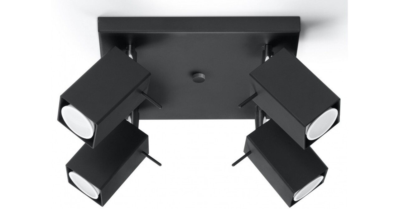 SOLLUX Lighting Group LED Deckenspot Schwarz MERIDA - 4 x GU10 Fassung - exkl. LED's SOLLUX Lighting Group LED Deckenspot Schwarz MERIDA - 4 x GU10 Fassung - exkl. LED's
