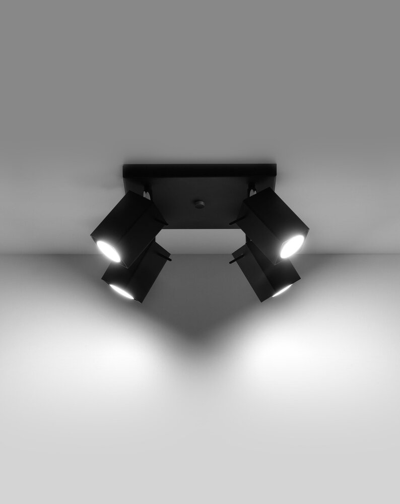 Sollux Lighting LED Deckenspot Schwarz MERIDA - 4 x GU10 Fassung - exkl. LED's