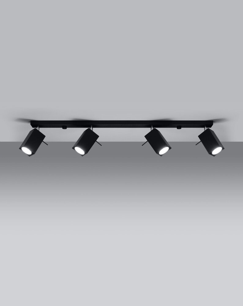 Sollux Lighting LED Deckenspot Schwarz MERIDA - 4 x GU10 Fassung - exkl. LED's