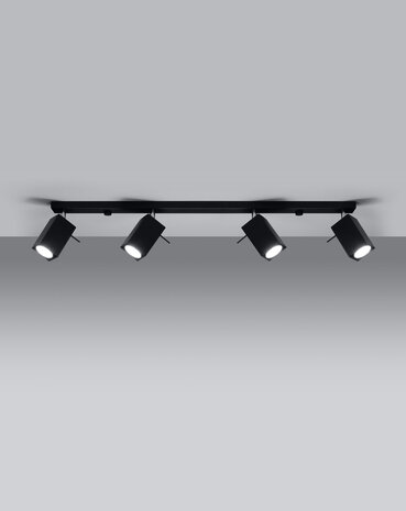 Sollux Lighting LED Deckenspot Schwarz MERIDA - 4 x GU10 Fassung - exkl. LED's