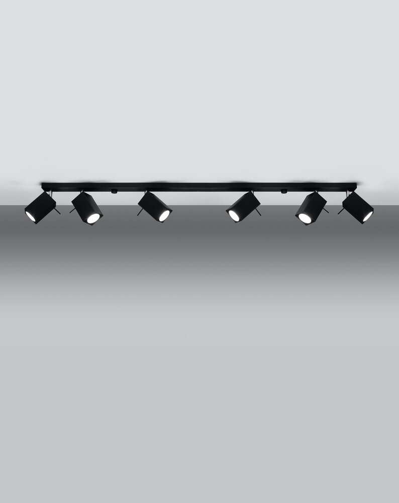 Sollux Lighting LED Deckenspot Schwarz MERIDA - 6 x GU10 Fassung - exkl. LED's