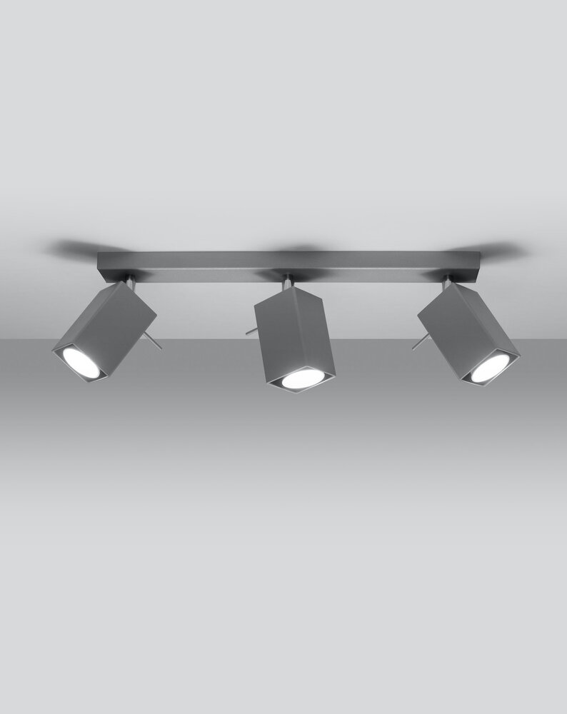 Sollux Lighting LED Deckenspot Grau MERIDA - 3 x GU10 Fassung - exkl. LED's