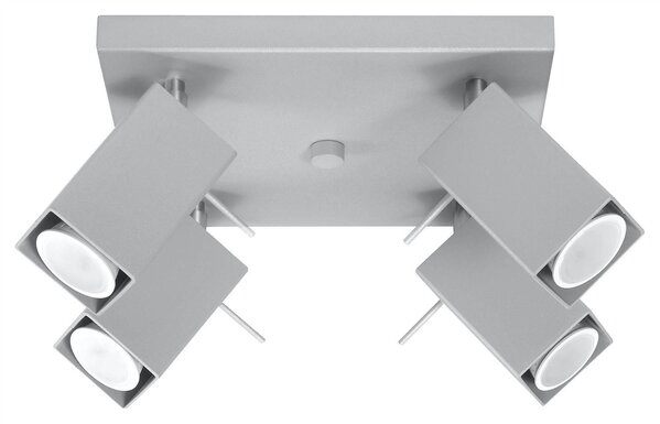 Sollux Lighting LED Deckenspot Grau MERIDA - 4 x GU10 Fassung - exkl. LED's
