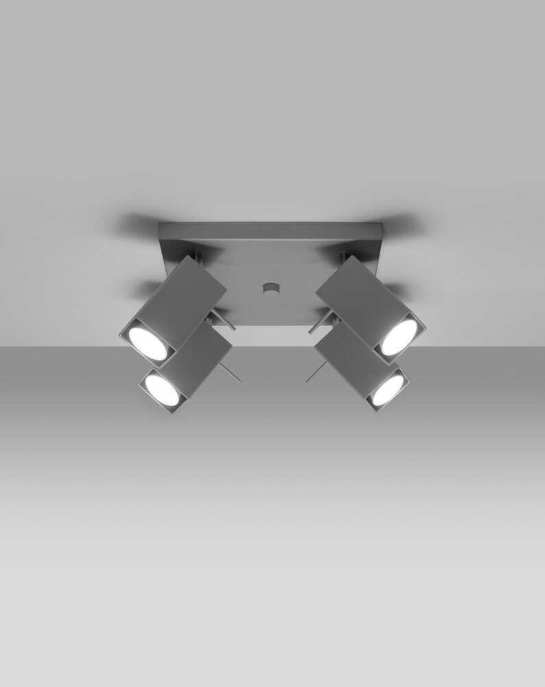 SOLLUX Lighting Group LED Deckenspot Grau MERIDA - 4 x GU10 Fassung - exkl. LED's