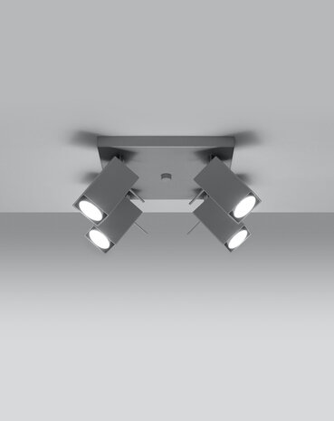 SOLLUX Lighting Group LED Deckenspot Grau MERIDA - 4 x GU10 Fassung - exkl. LED's