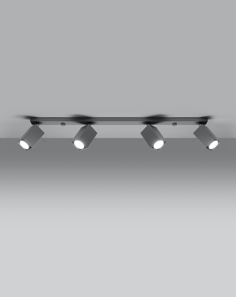 SOLLUX Lighting Group LED Deckenspot Grau MERIDA - 4 x GU10 Fassung - exkl. LED's SOLLUX Lighting Group LED Deckenspot Grau MERIDA - 4 x GU10 Fassung - exkl. LED's