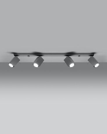 SOLLUX Lighting Group LED Deckenspot Grau MERIDA - 4 x GU10 Fassung - exkl. LED's SOLLUX Lighting Group LED Deckenspot Grau MERIDA - 4 x GU10 Fassung - exkl. LED's
