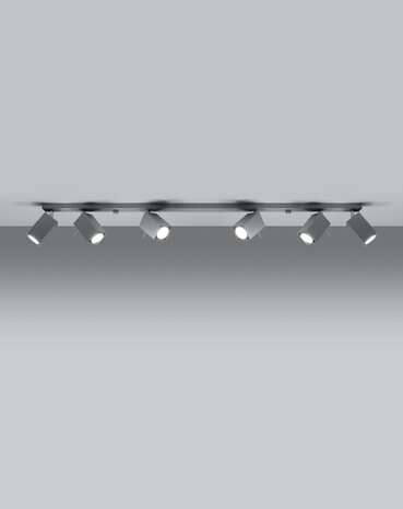 Sollux Lighting LED Deckenspot Grau MERIDA -6 x GU10 Fassung - exkl. LED's Sollux Lighting LED Deckenspot Grau MERIDA -6 x GU10 Fassung - exkl. LED's