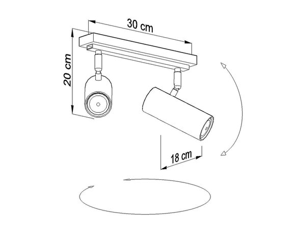 Sollux Lighting LED Deckenspot Weiß DIREZIONE - 2 x GU10 Fassung - exkl. LED's