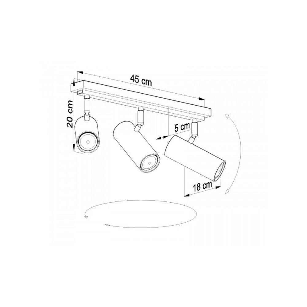 Sollux Lighting LED Deckenspot Weiß DIREZIONE - 3 x GU10 Fassung - exkl. LED's