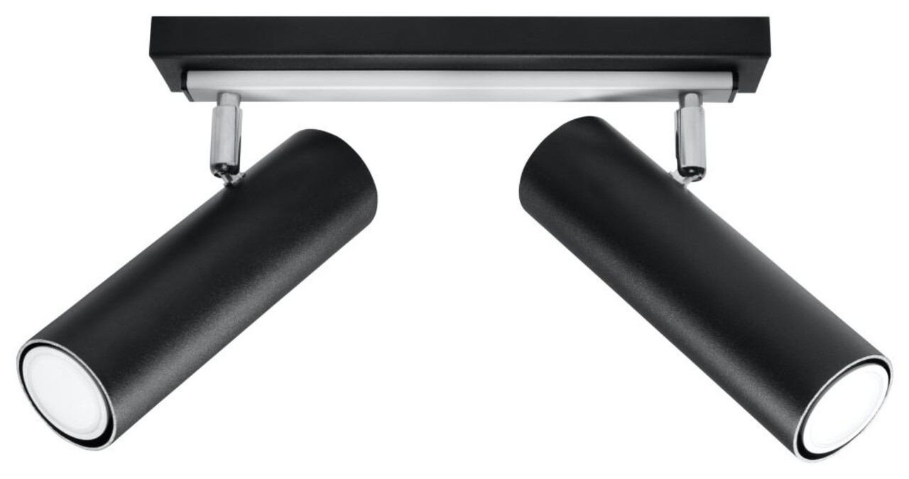 Sollux Lighting LED Deckenspot Schwarz Silber DIREZIONE - 2 x GU10 Fassung - exkl. LED's