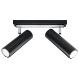 Sollux Lighting LED Deckenspot Schwarz Silber DIREZIONE - 2 x GU10 Fassung - exkl. LED's