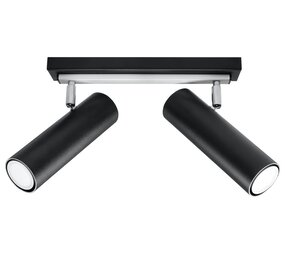 Sollux Lighting LED Deckenspot Schwarz Silber DIREZIONE - 2 x GU10 Fassung - exkl. LED's