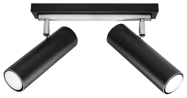 Sollux Lighting LED Deckenspot Schwarz Silber DIREZIONE - 2 x GU10 Fassung - exkl. LED's